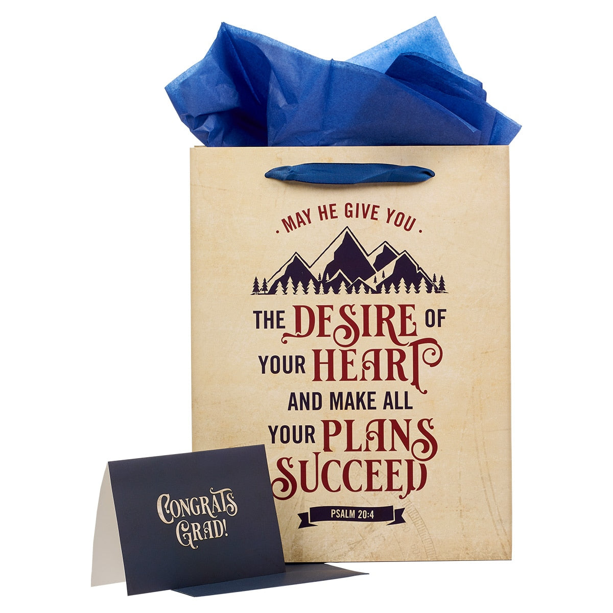 Desires of Your Heart Large Portrait Gift Bag with Card Set  - Psalm 20:4