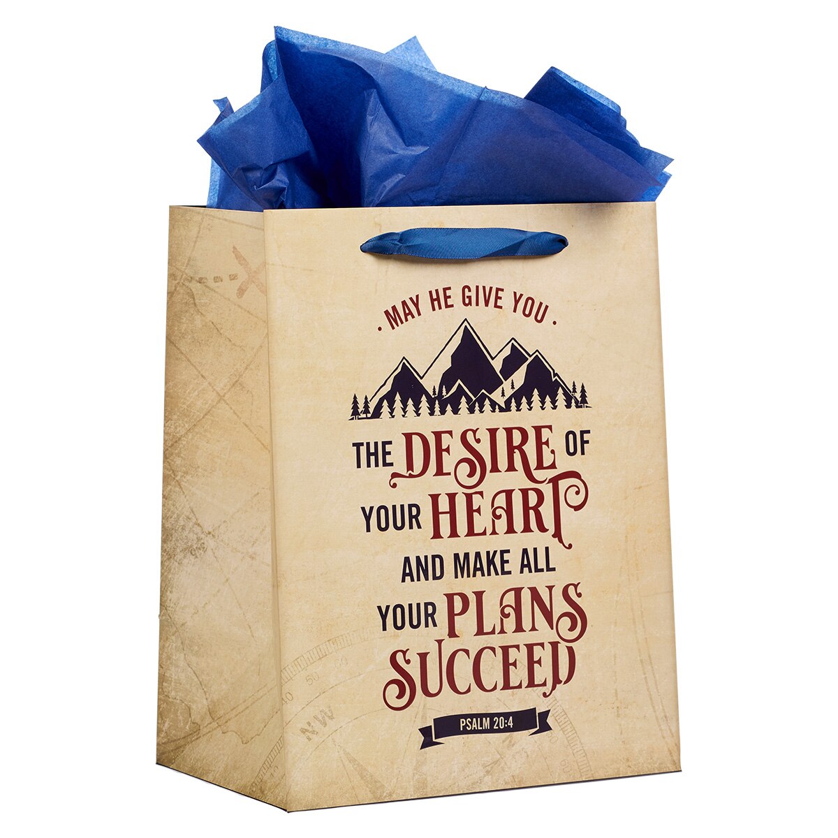 Desires of Your Heart Large Portrait Gift Bag with Card Set  - Psalm 20:4
