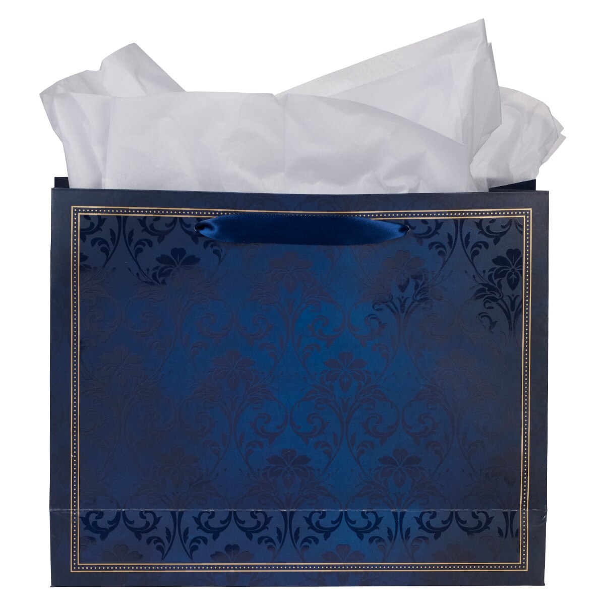 I Know The Plans Blue Floral Trellis Large Landscape Gift Bag with Card - Jeremiah 29:11