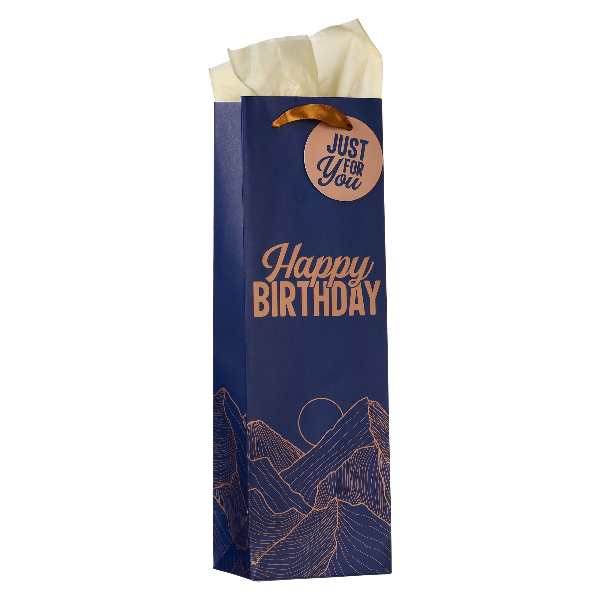 Happy Birthday Blue Sunset Bottle Gift Bag