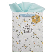 Amazing Teacher Blossom and Bees Large Portrait Gift Bag