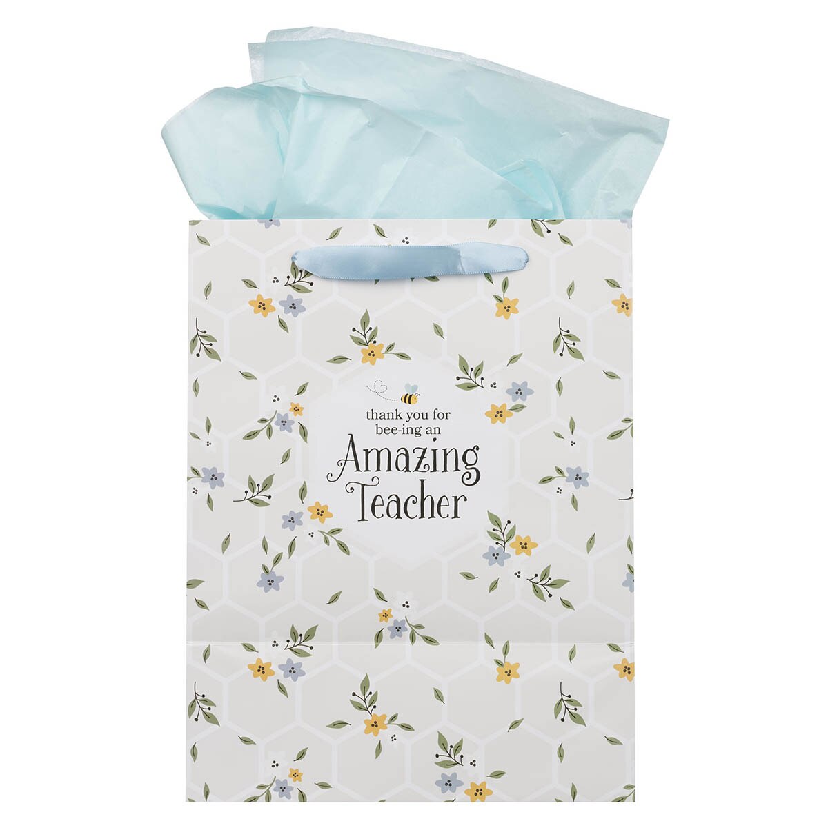 Amazing Teacher Blossom and Bees Large Portrait Gift Bag