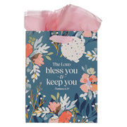 The Lord Bless You Teal Large Portrait Gift Bag - Numbers 6:24