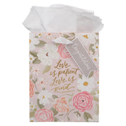 Love is Patient Pink Floral Medium Gift Bag – 1 Corinthians 13:4