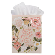 Every Good Gift Peach Floral Medium Gift Bag - James 1:17
