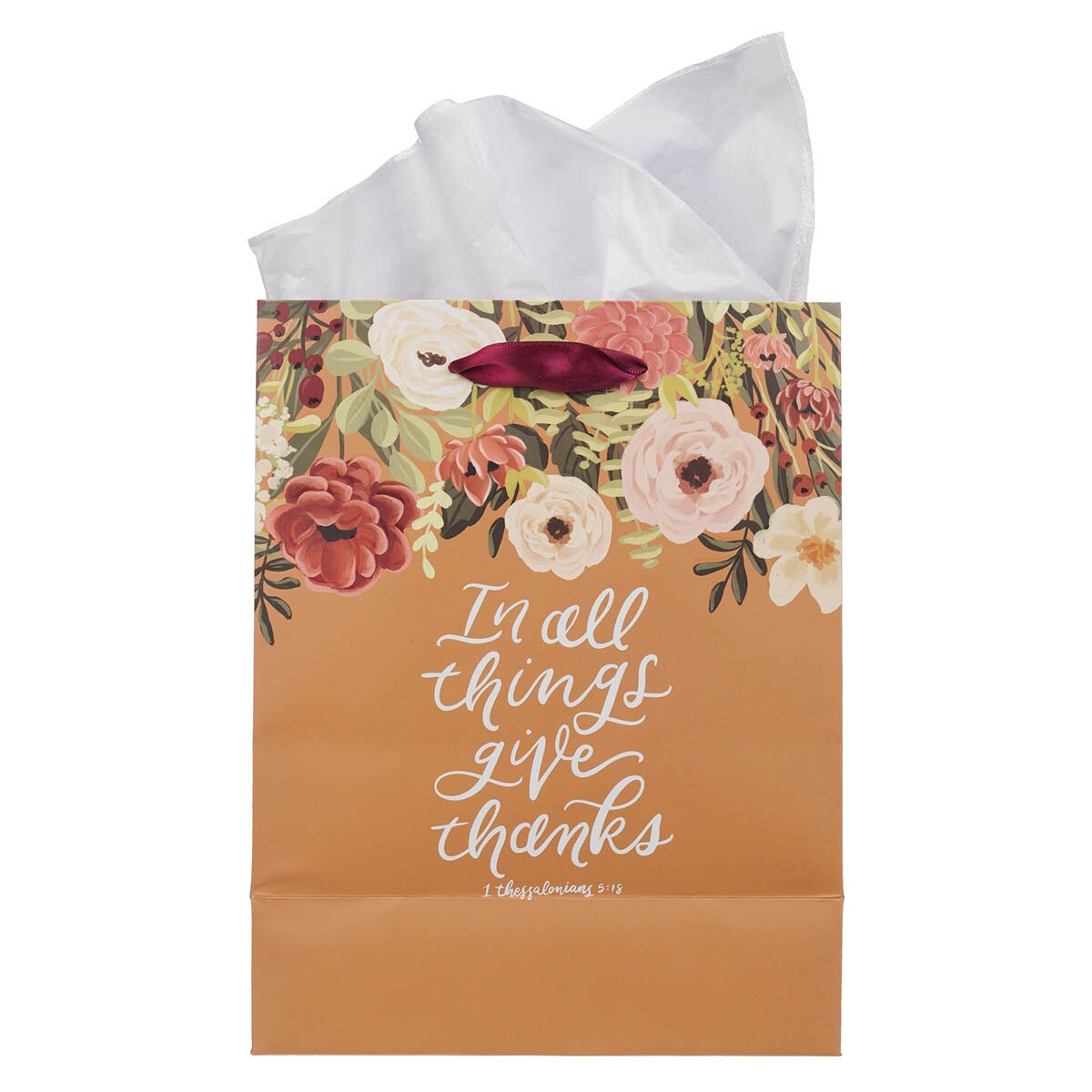 Give Thanks Pumpkin Spice Medium Gift Bag - 1 Thessalonians 5:18