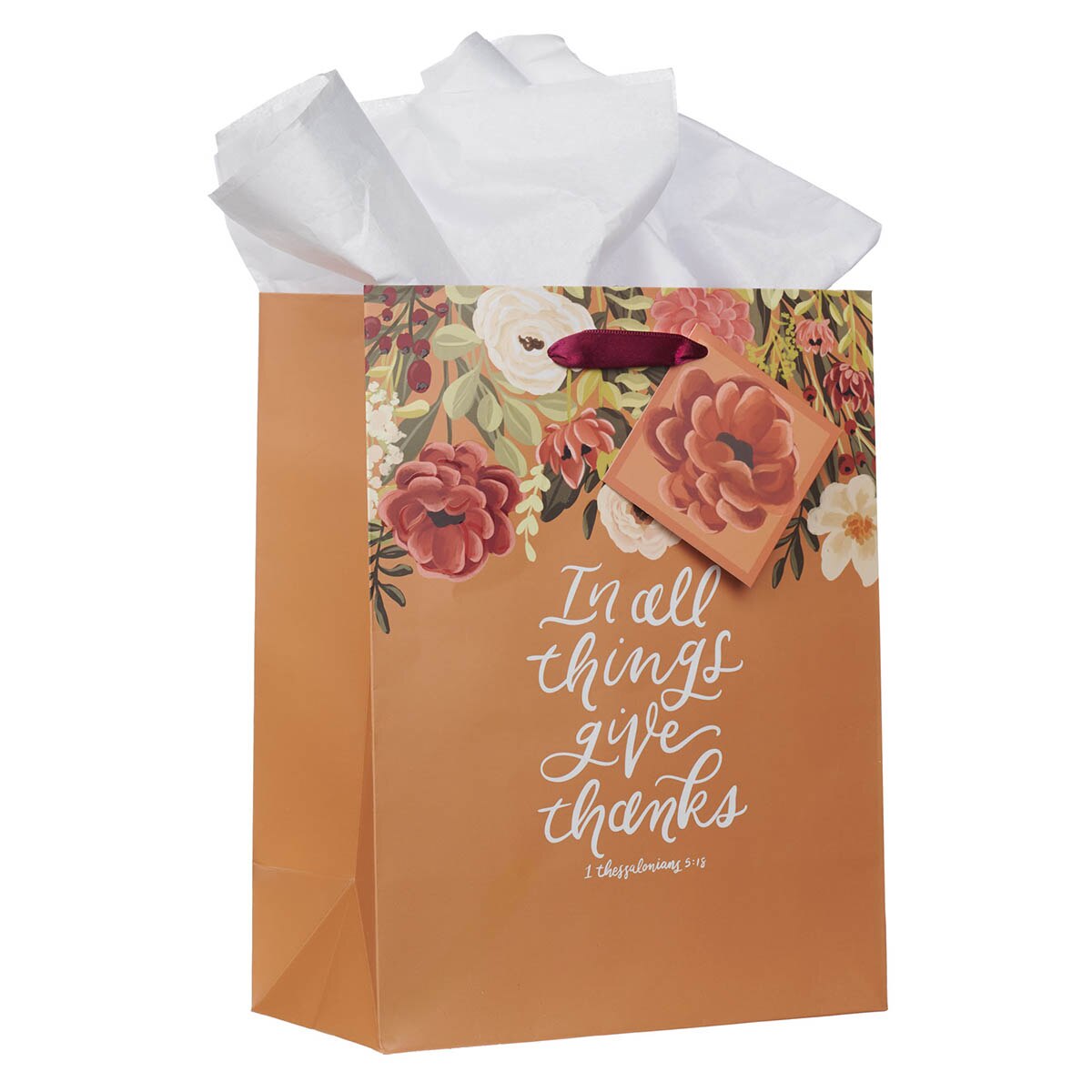 Give Thanks Pumpkin Spice Medium Gift Bag - 1 Thessalonians 5:18