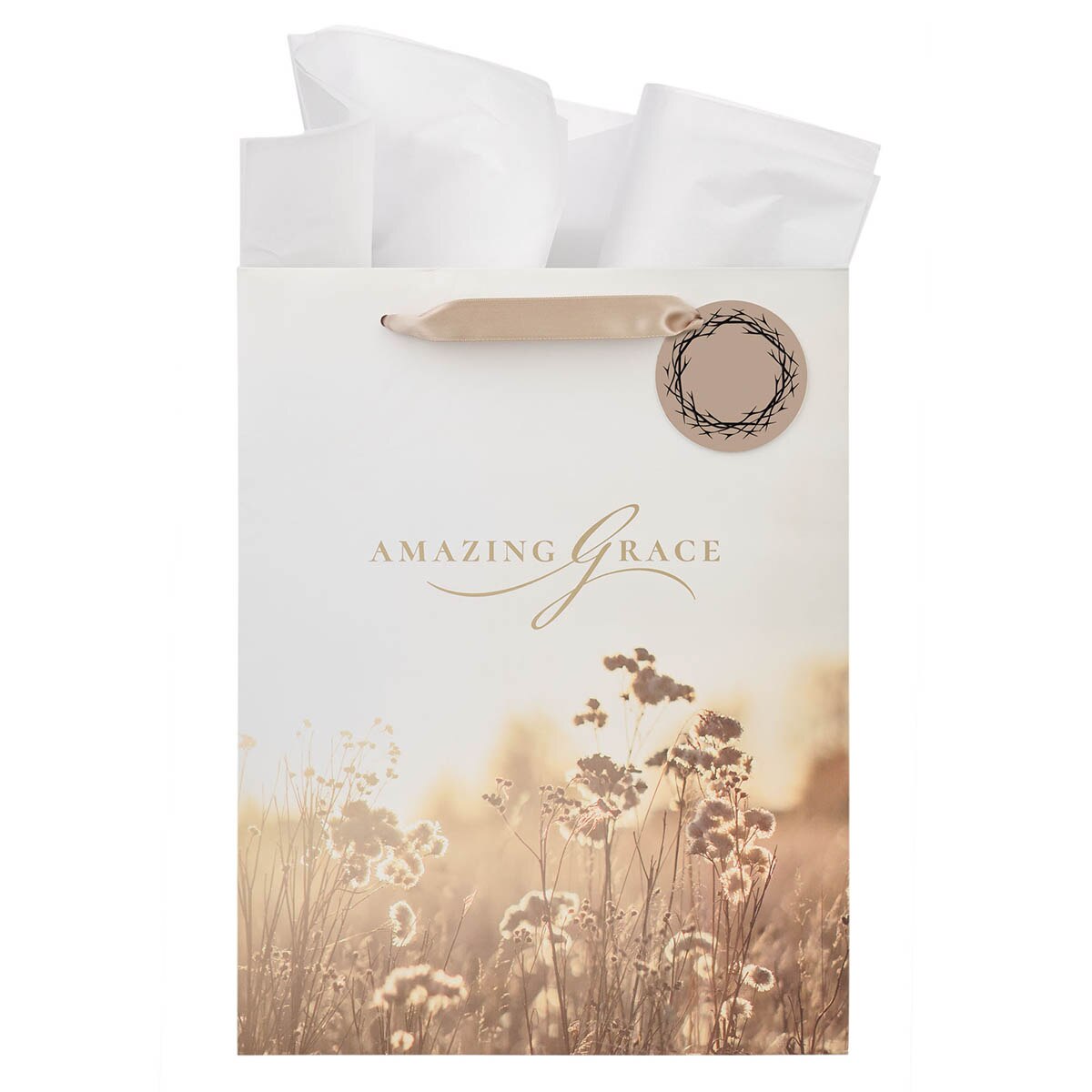 Amazing Grace  Wildflower and Crown of Thorns Large Portrait Gift Bag