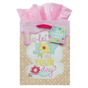 Let Joy Fill Your Day Pink Medium Gift Bag - Philippians 4:4