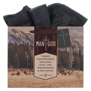 Man of God Brown Trailhead Large Landscape Gift Bag - 1 Timothy 6:11