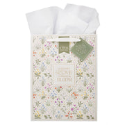 Always in Bloom Large Portrait Gift Bag - 2 Corinthians 12:9