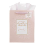 Everything Beautiful Blush Pink Large Portrait Gift Bag - Ecclesiastes 3:11