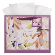 I Love You Mom Purple Foral Large Landscape Gift Bag