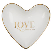 Love White Ceramic Trinket Tray - 1 Corinthians 13:4