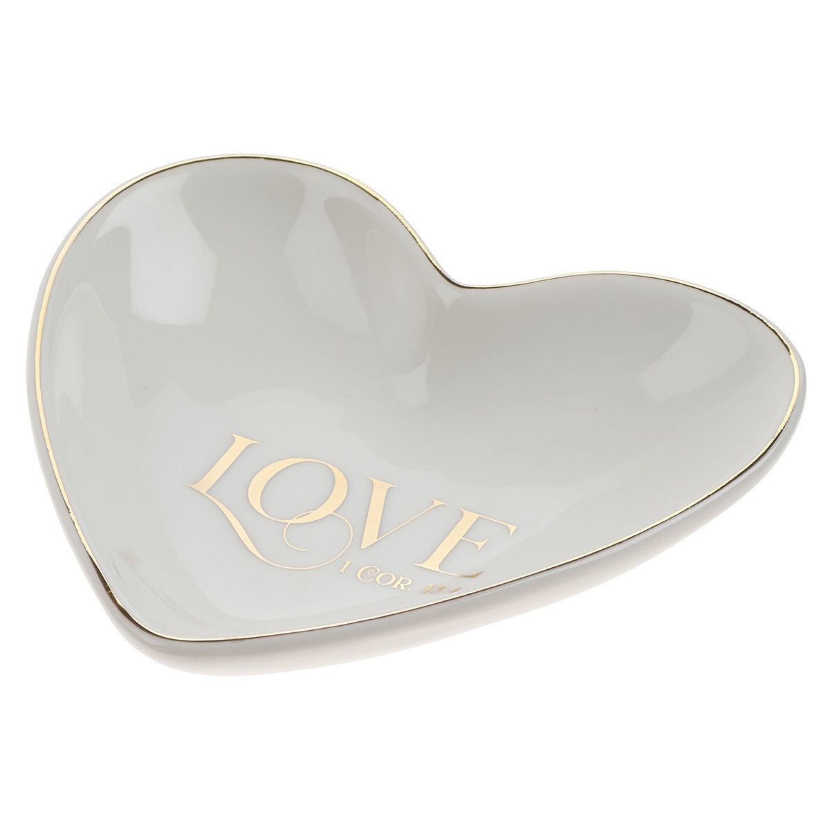 Love White Ceramic Trinket Tray - 1 Corinthians 13:4