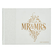 White Lace Mr. & Mrs. Wedding Guest Book