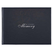 In Loving Memory Navy Faux Leather Medium Guest Book