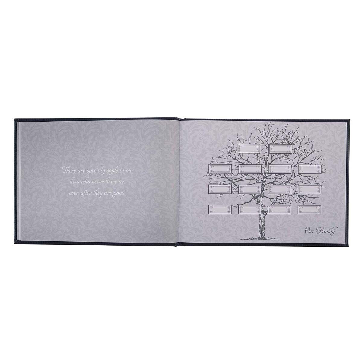 In Loving Memory Navy Faux Leather Medium Guest Book