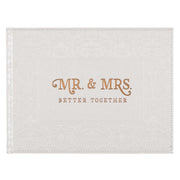 Mr. & Mrs. Medium White Faux Leather Wedding Guest Book