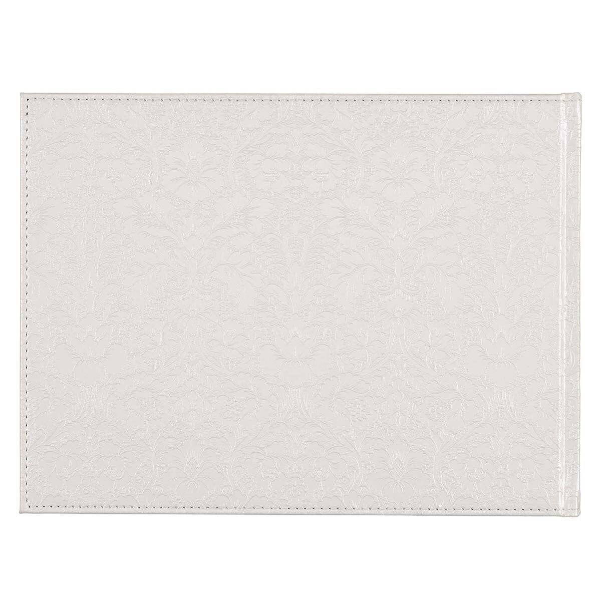Mr. & Mrs. Medium White Faux Leather Wedding Guest Book