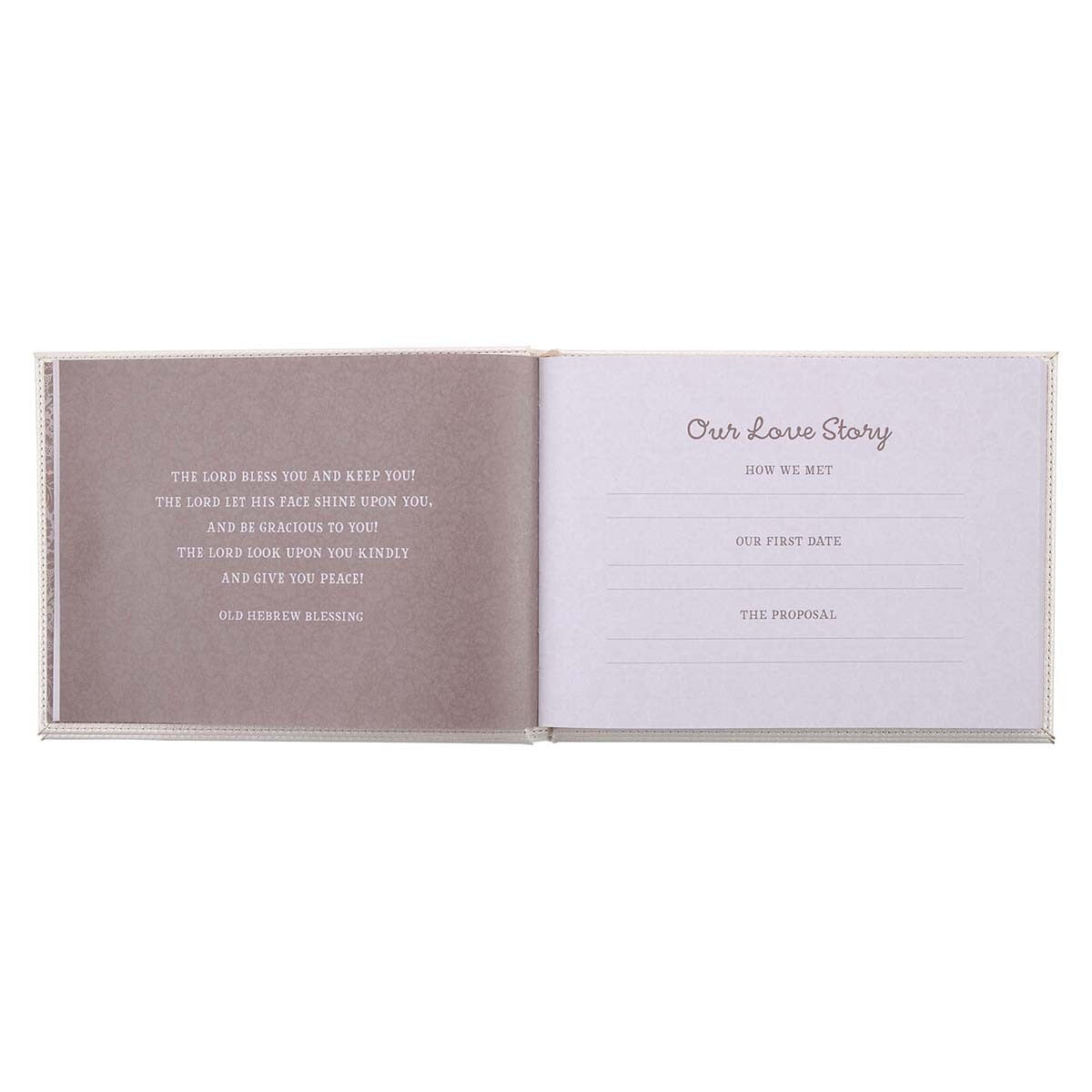 Mr. & Mrs. Medium White Faux Leather Wedding Guest Book