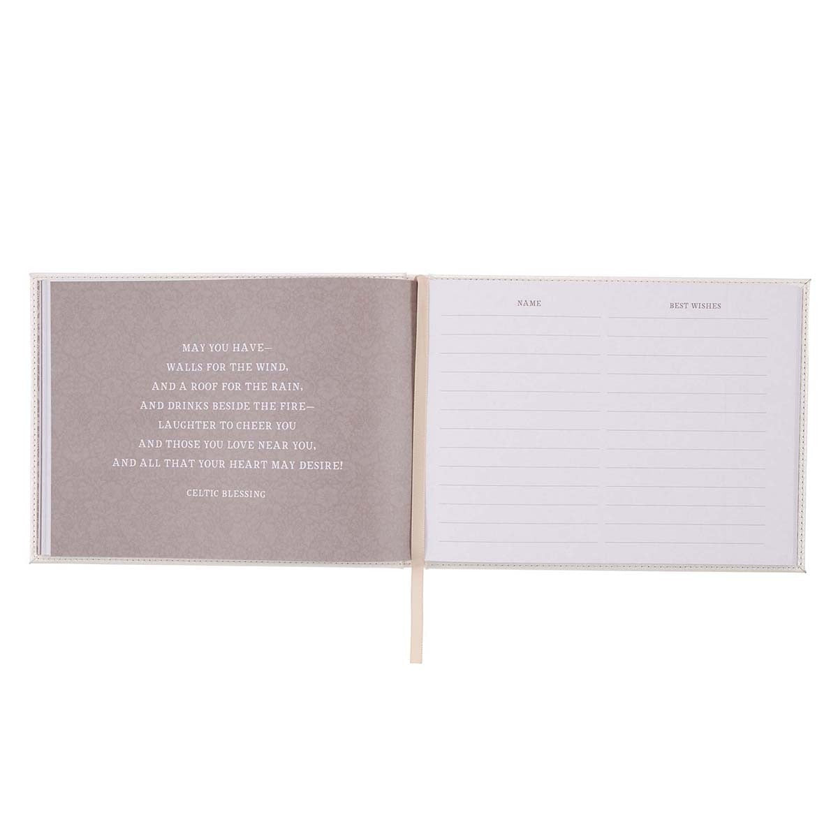 Mr. & Mrs. Medium White Faux Leather Wedding Guest Book