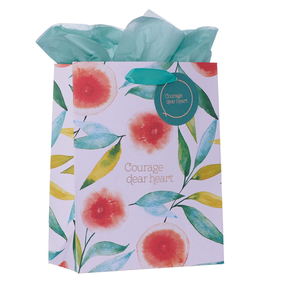 Orange Blossoms Courage Dear Heart Medium Gift Bag