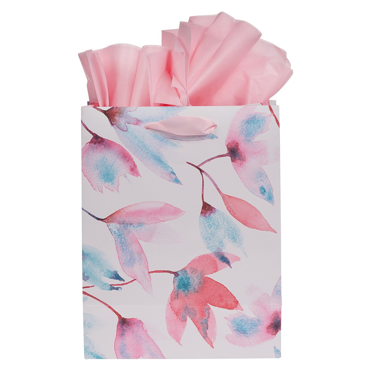 Never Give Up Pink Petals Medium Gift Bag