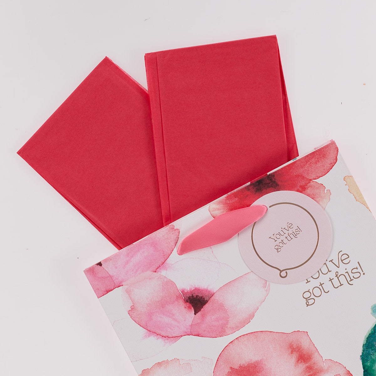 You've Got This Coral Poppies Medium Gift Bag