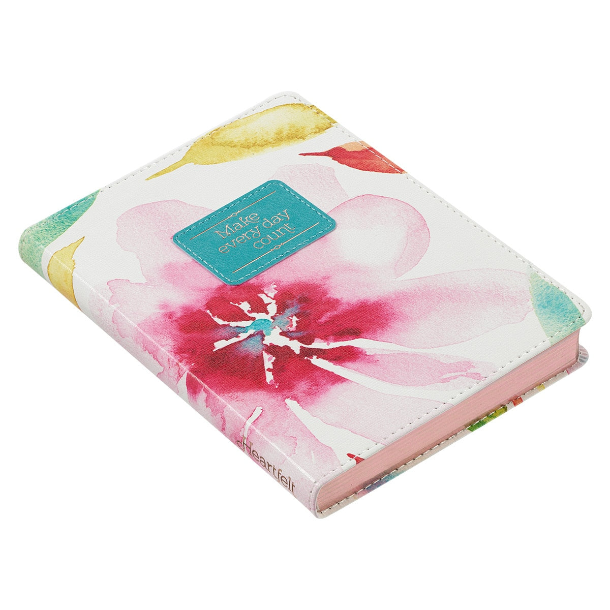 Make Every Day Count Pink Daisies Handy-size Faux Leather Journal