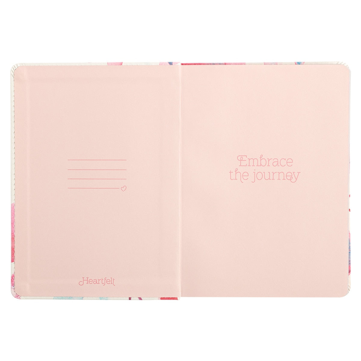 Embrace the Journey Pink Petals Handy-size Faux Leather Journal