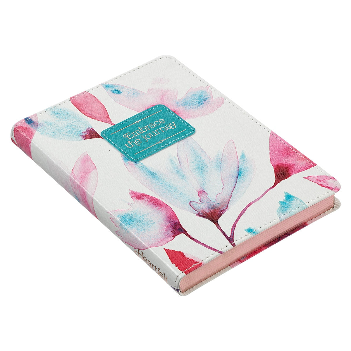 Embrace the Journey Pink Petals Handy-size Faux Leather Journal