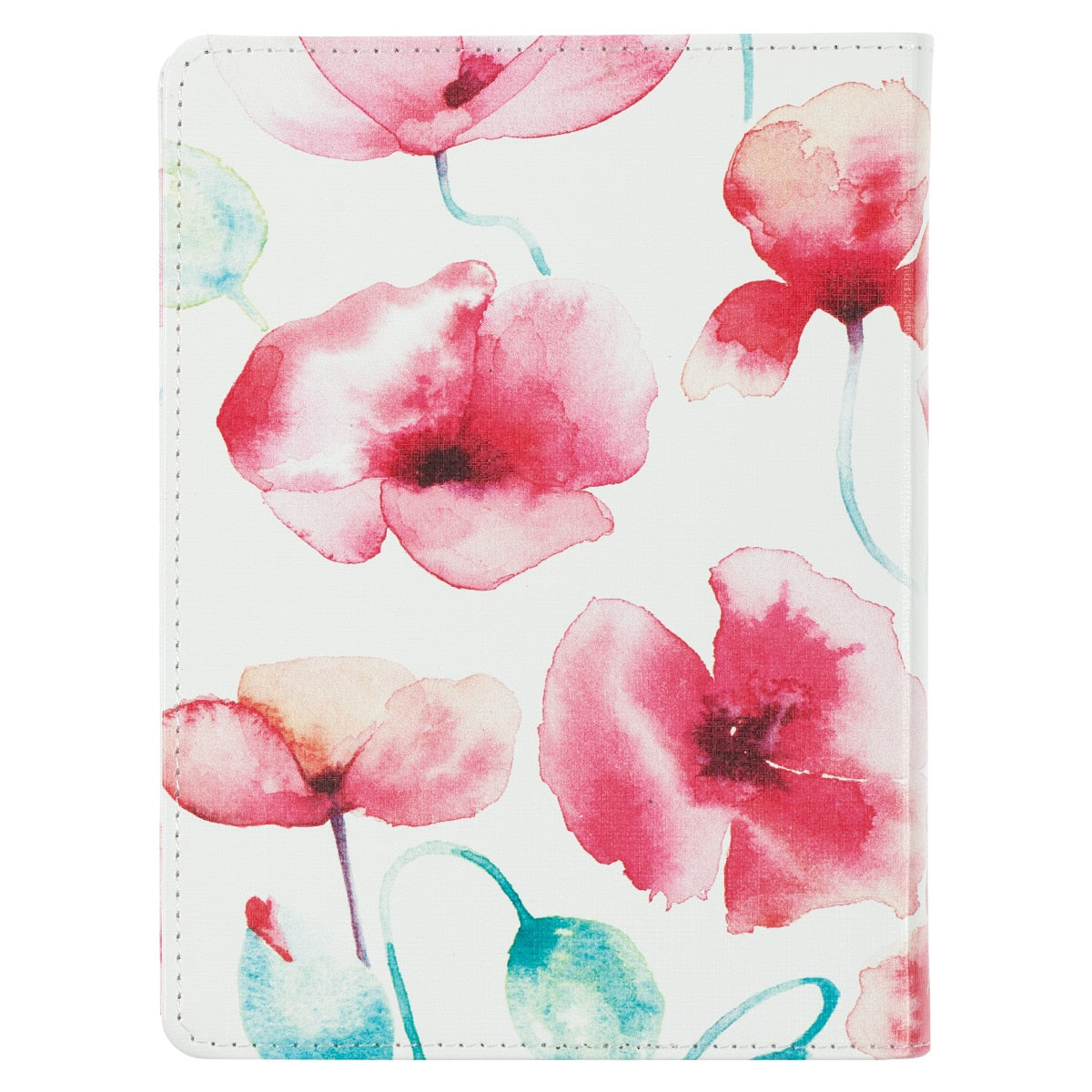 Never Give Up Coral Poppies Handy-size Faux Leather Journal