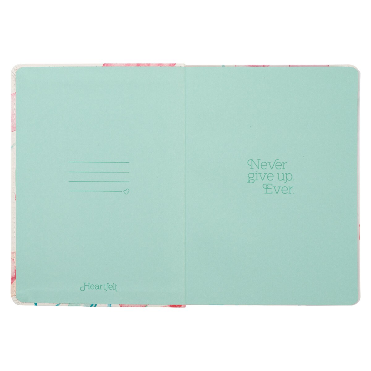 Never Give Up Coral Poppies Handy-size Faux Leather Journal