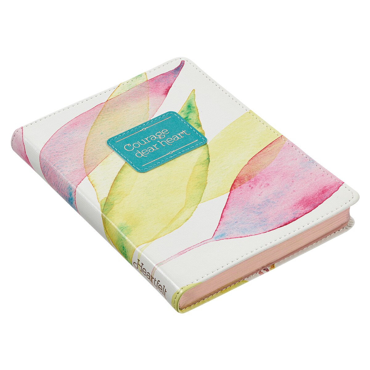 Courage Dear Heart Citrus Leaves Handy-size Faux Leather Journal