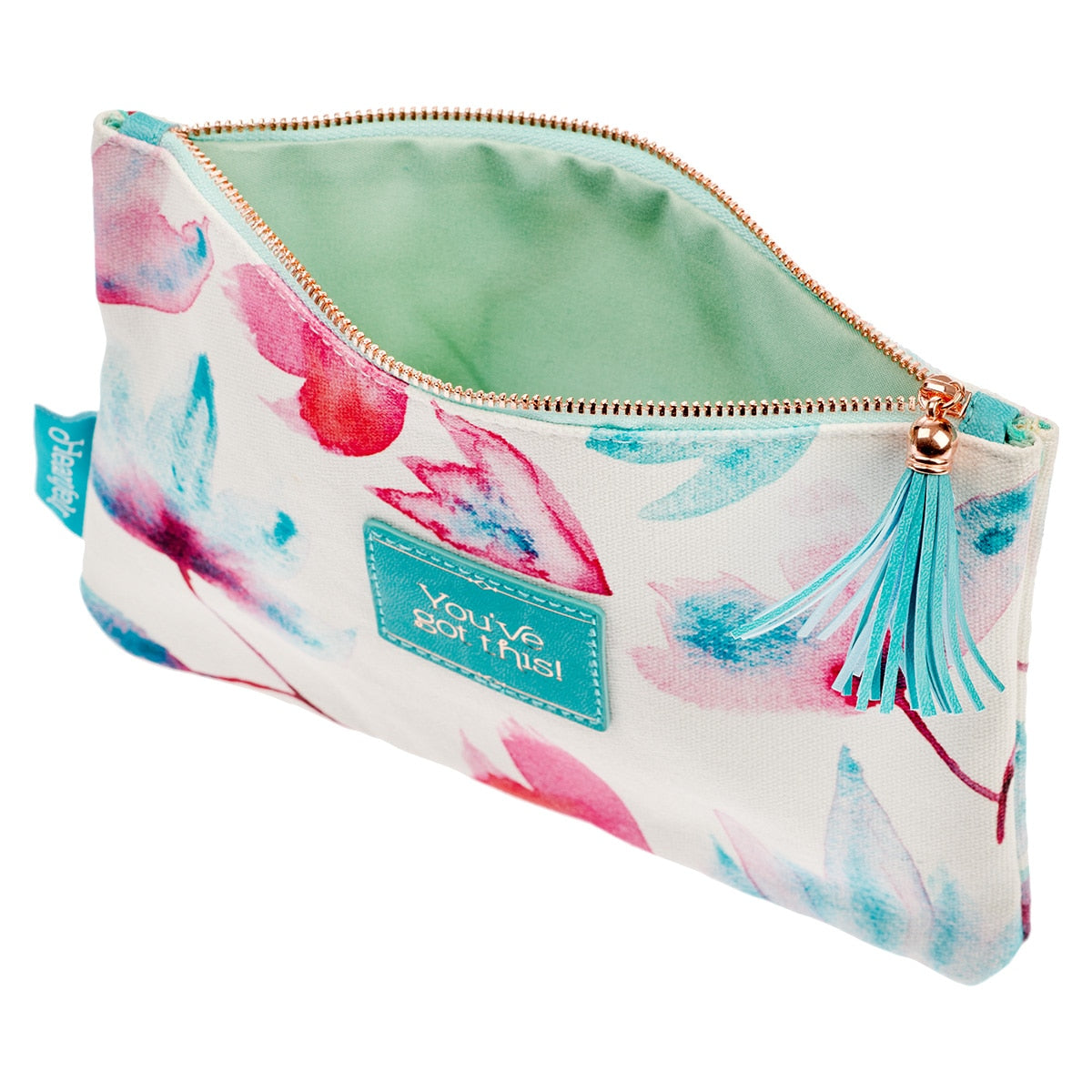 You've Got This Pink Petals Zippered Canvas Pouch