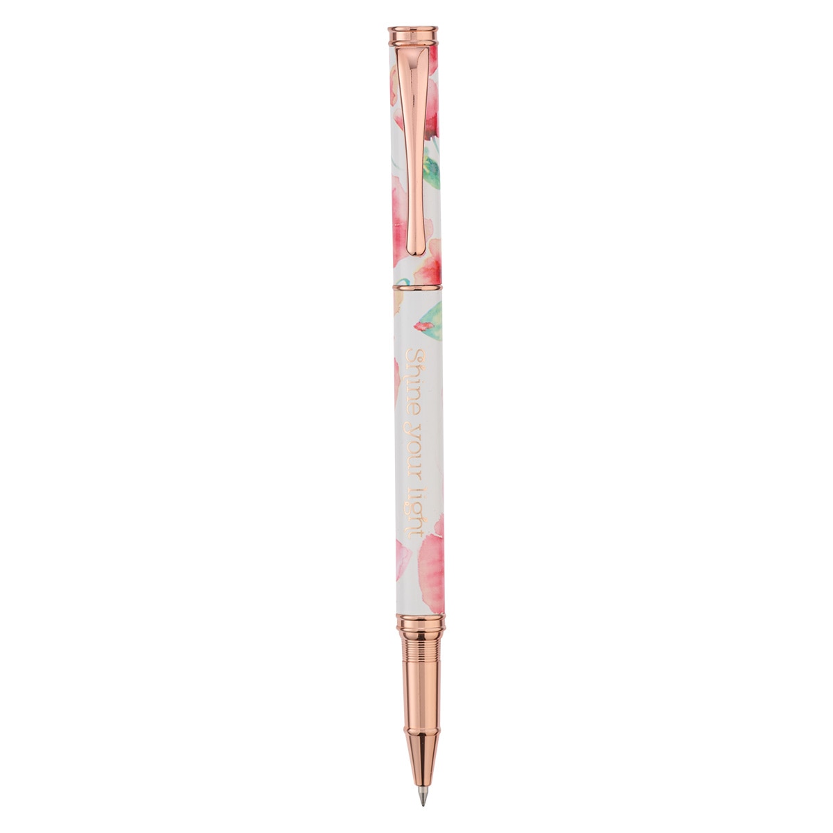 Shine Your Light Coral Poppies Gift Pen