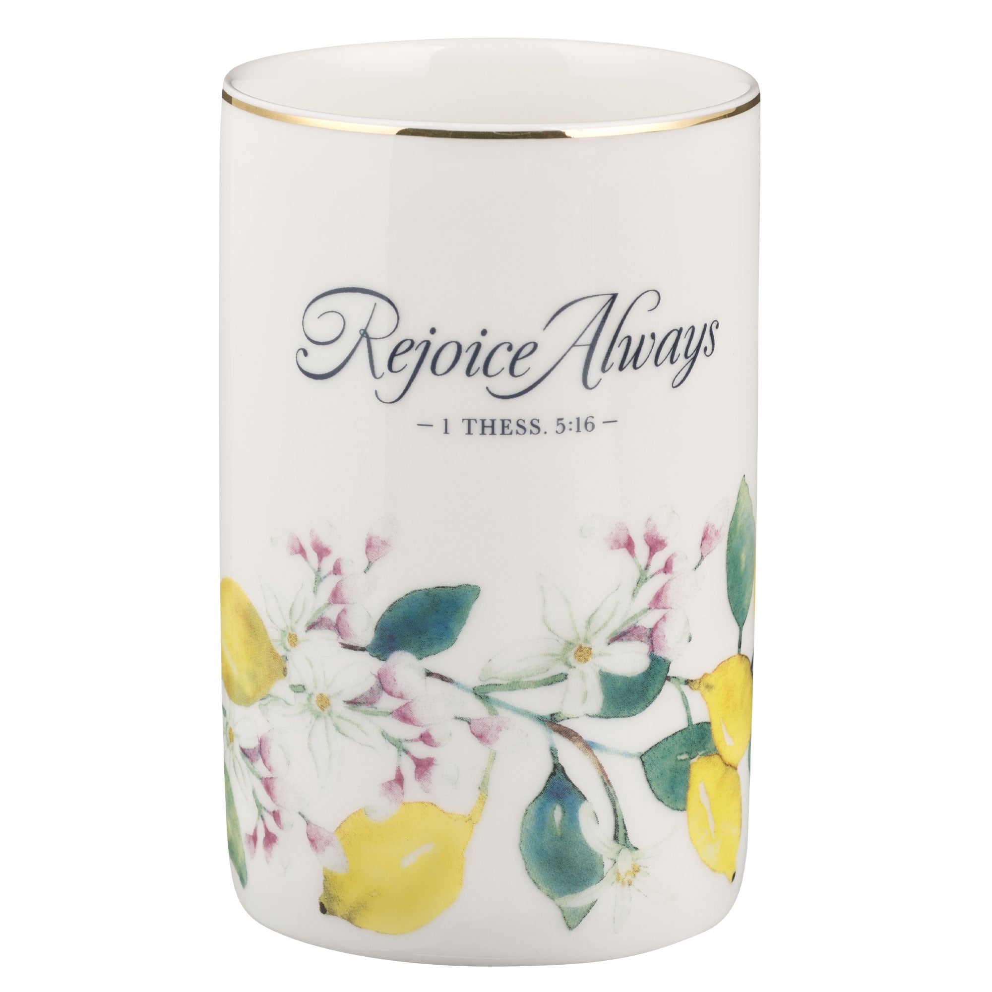 Rejoice Always Lemon Ceramic Table Vase  - 1 Thessalonians 5:16