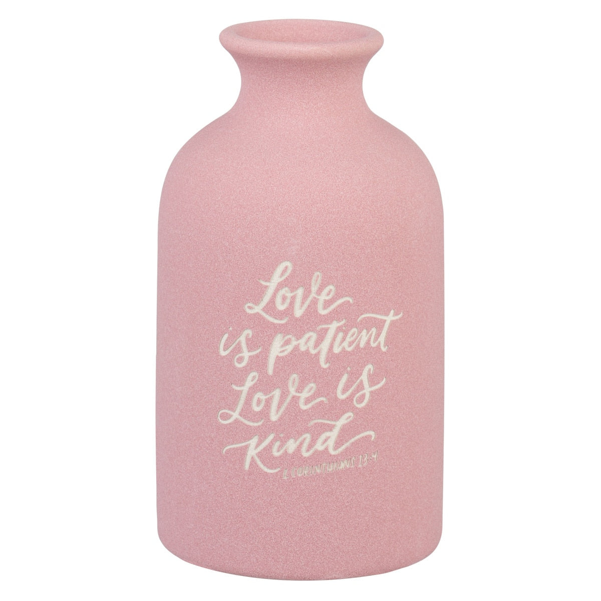 Love is Patient Pink Ceramic Table Vase - 1 Corinthians 13:4