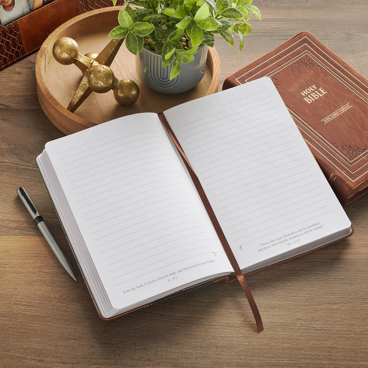 Stand Firm in the Faith Honey-brown and Espresso Faux Leather Classic Journal - 1 Corinthians 16:13