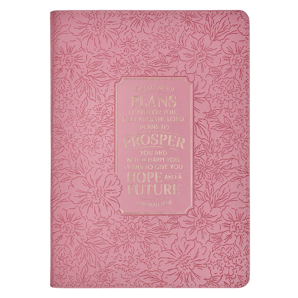 Hope and a Future Pink Bloom Faux Leather Classic Journal - Jeremiah 29:11