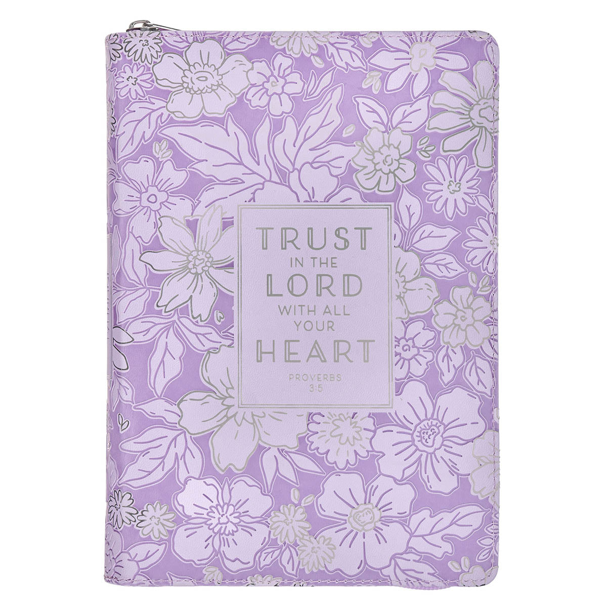 Trust in the Lord Lilac Floral Classic Journal with Zipper Closure - Proverbs 3:5
