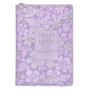 Trust in the Lord Lilac Floral Classic Journal with Zipper Closure - Proverbs 3:5