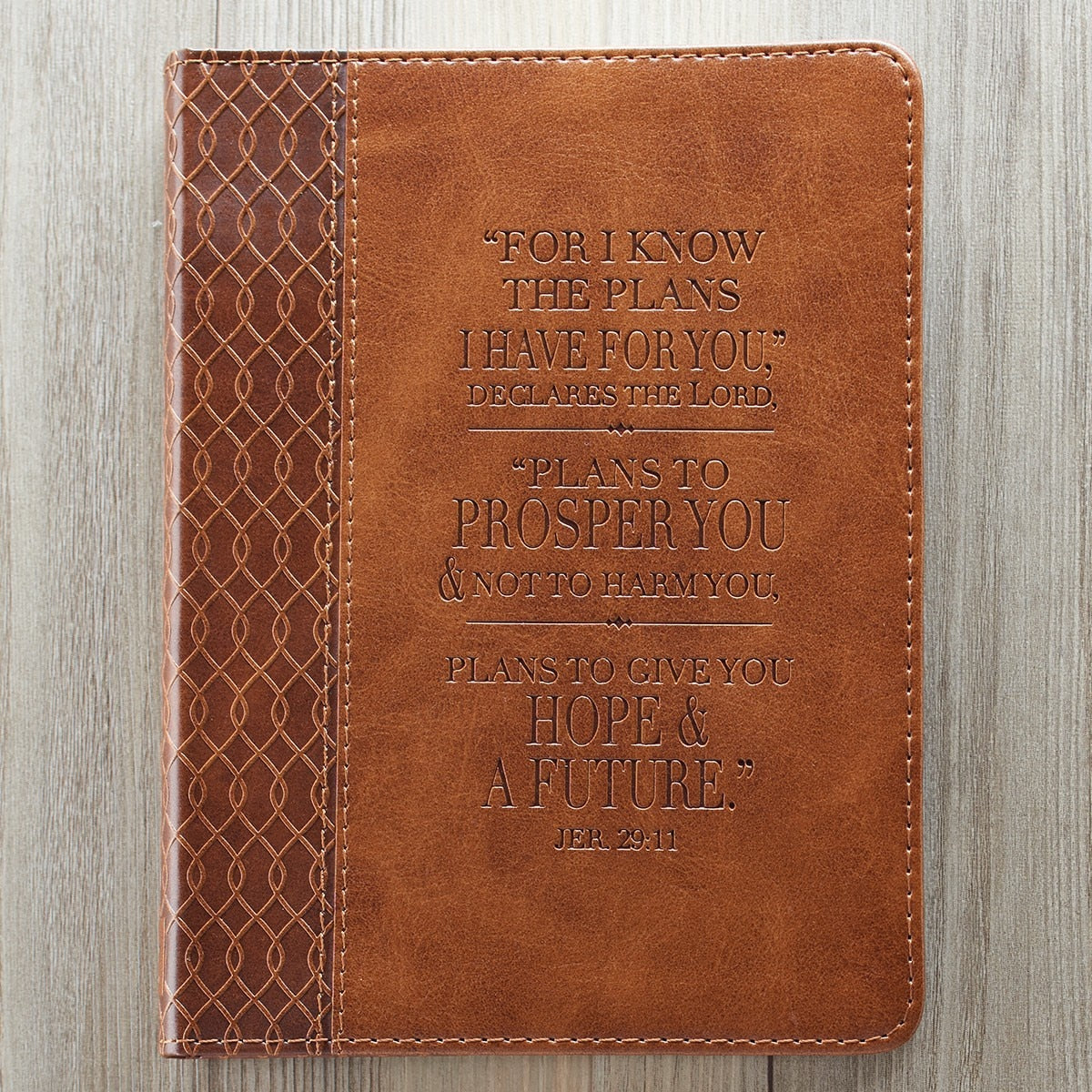 I Know The Plans Tawny Brown Faux Leather Handy-sized Journal - Jeremiah 29:11