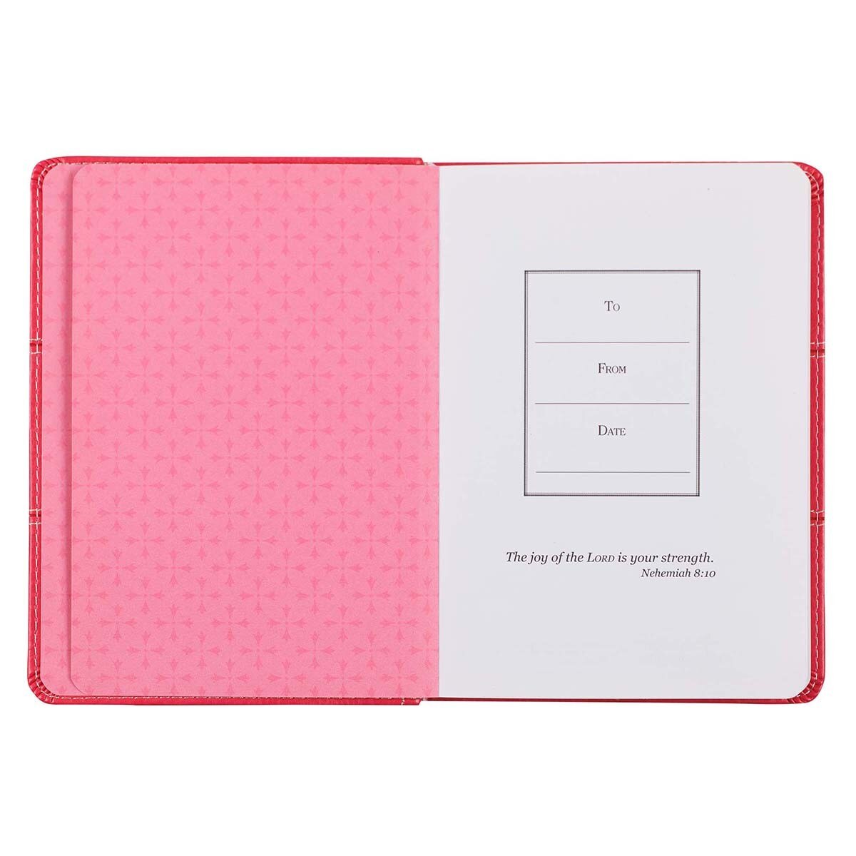 With God All Things Are Possible Fuchsia Pink Faux Leather Handy-sized Journal  - Matthew 19:26