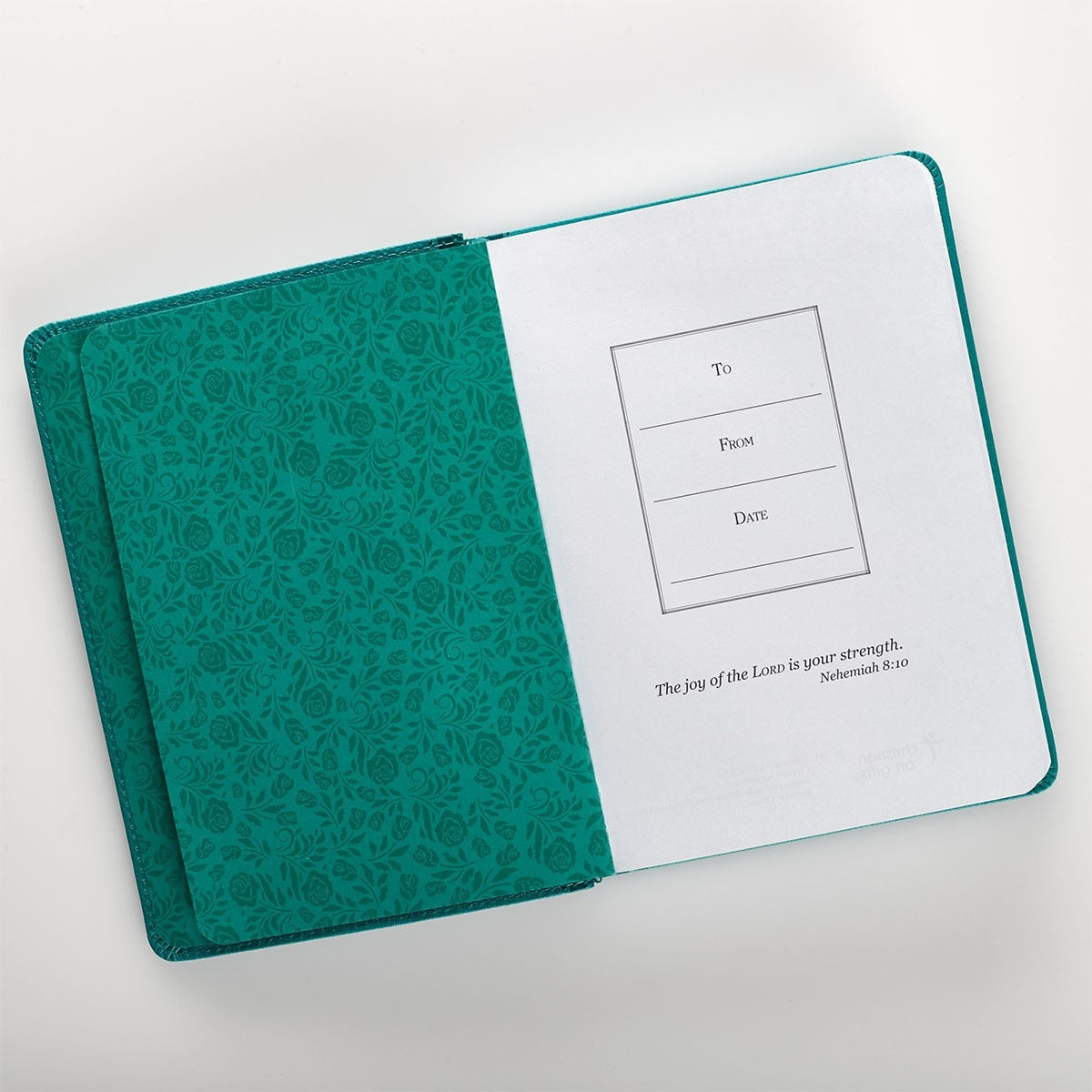  Strength and Dignity Teal Faux Leather Handy-sized Journal - Proverbs 31:25