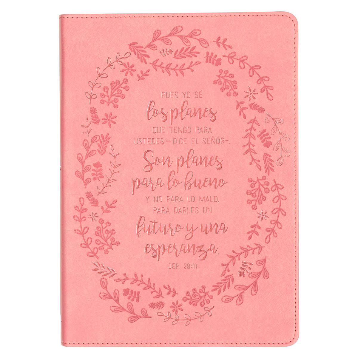 Diario de piel sintética rosa «Yo sé los planes» - Jeremías 29:11