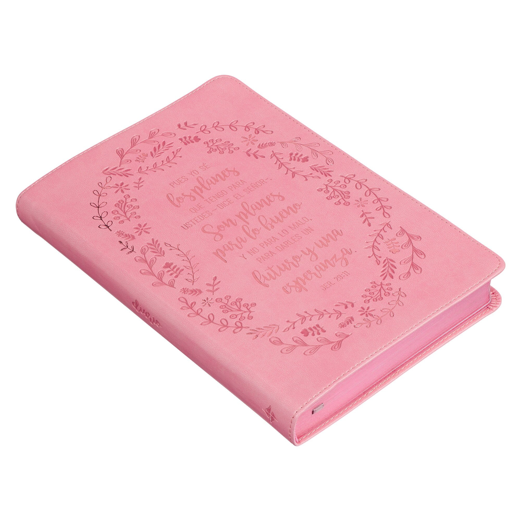 Diario de piel sintética rosa «Yo sé los planes» - Jeremías 29:11
