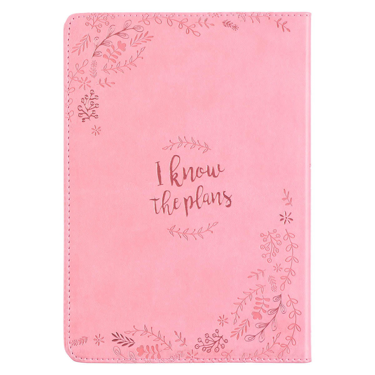 I Know the Plans Pink Slimline Faux Leather Journal - Jeremiah 29:11