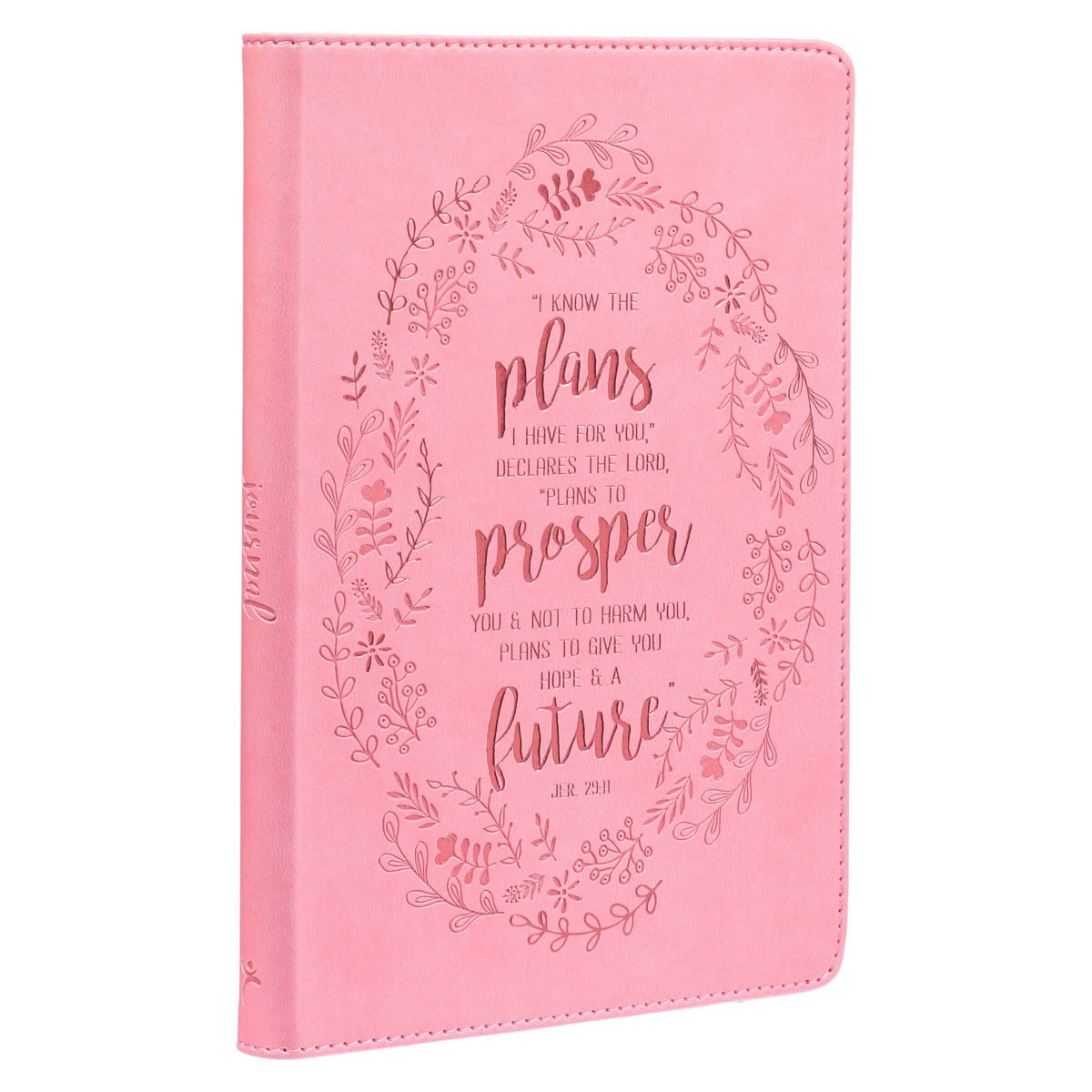 I Know the Plans Pink Slimline Faux Leather Journal - Jeremiah 29:11